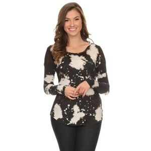 NWT T Party Special Dye Fishnet Detail Long Sleeve Top Small